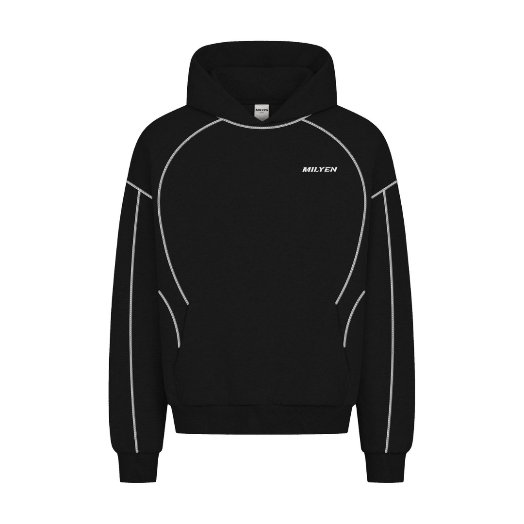 STRIPED HOODIE BLACK