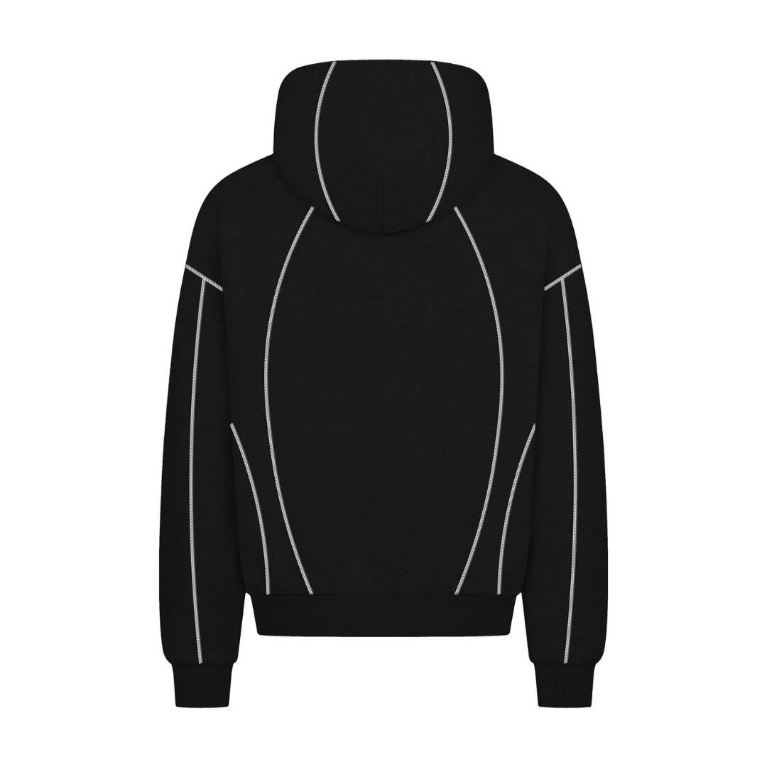 STRIPED HOODIE BLACK