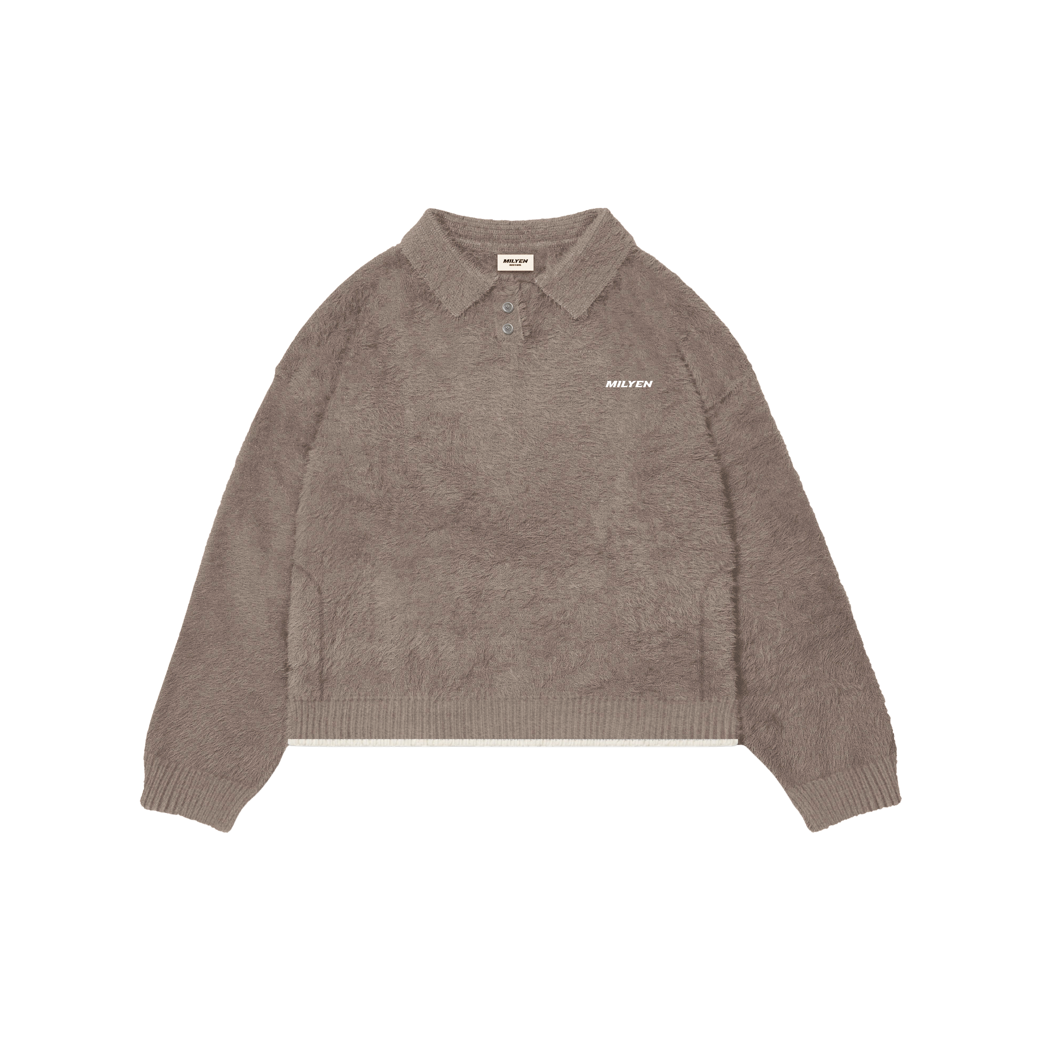 FLUFFY POLO SWEATER