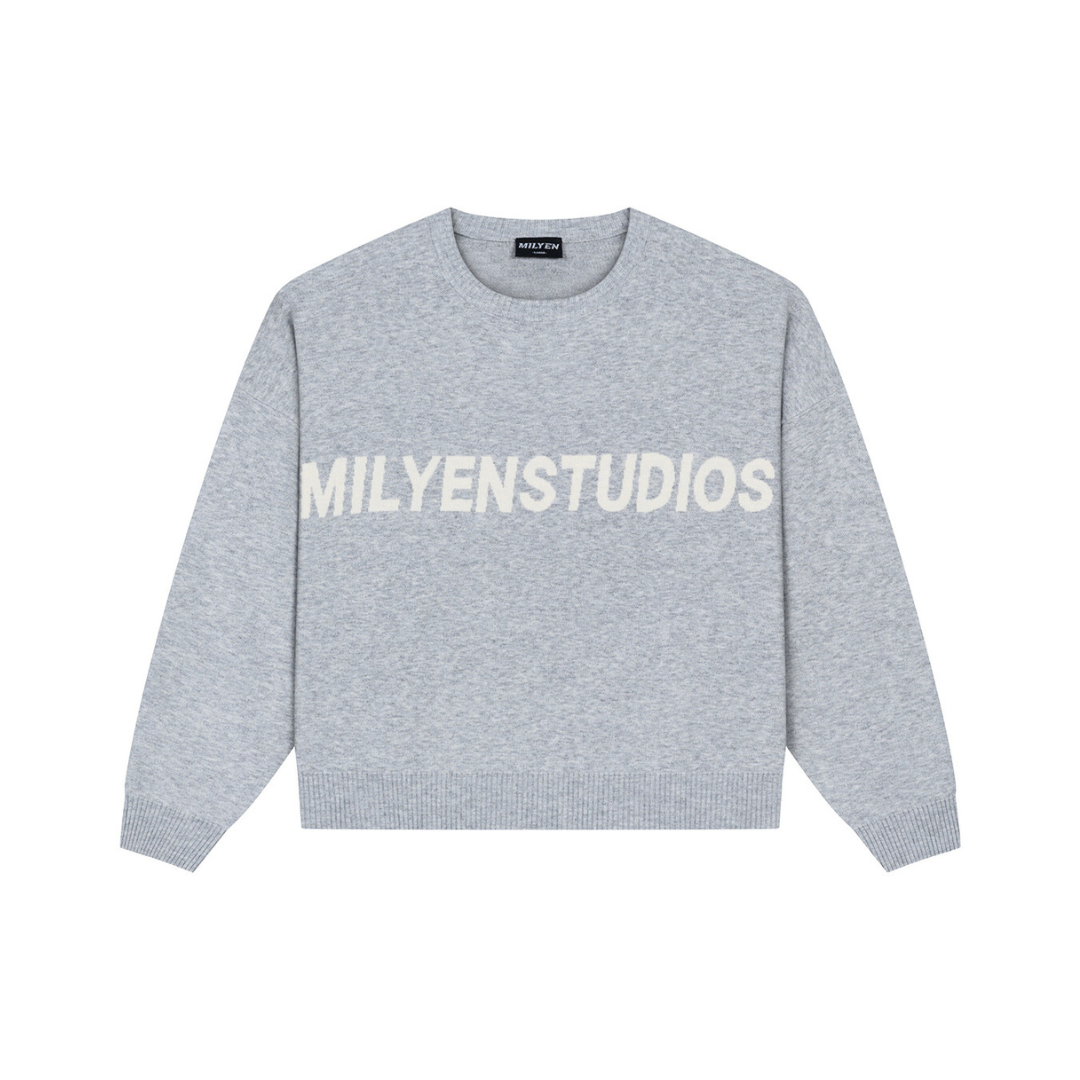 KNIT SWEATER GREY MELANGE
