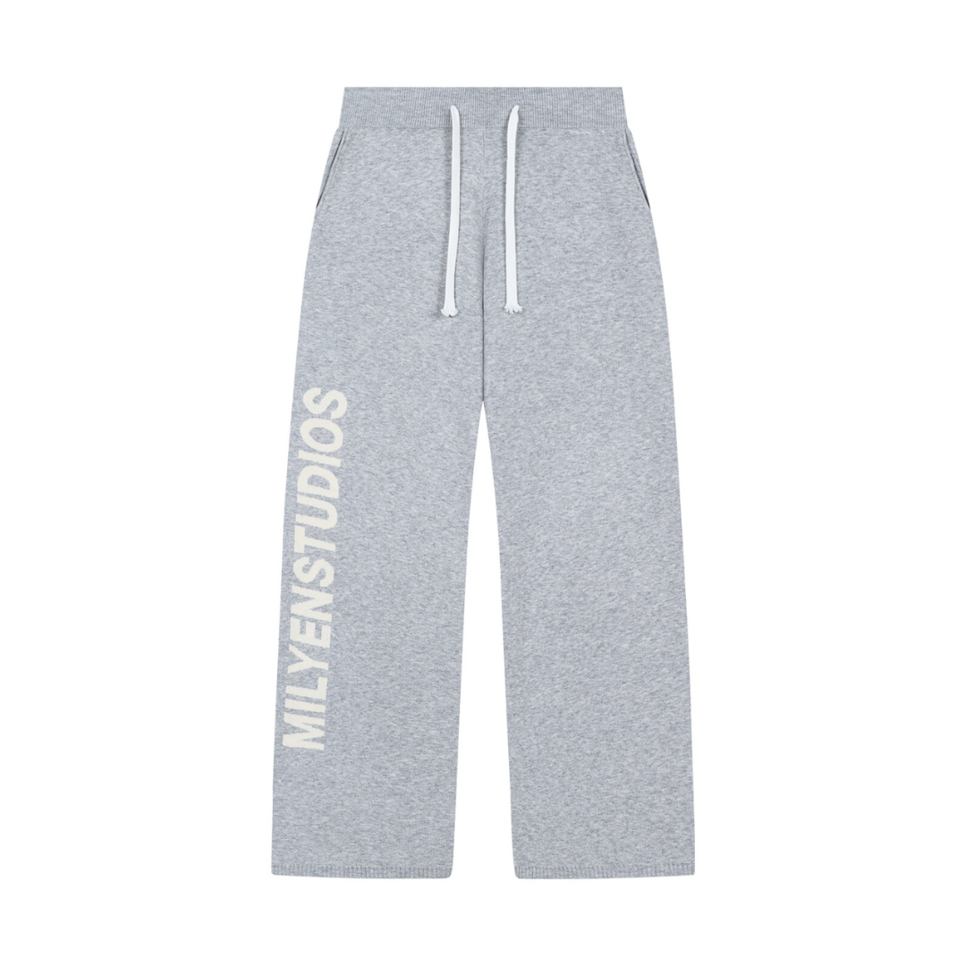 KNIT JOGGER GREY MELANGE