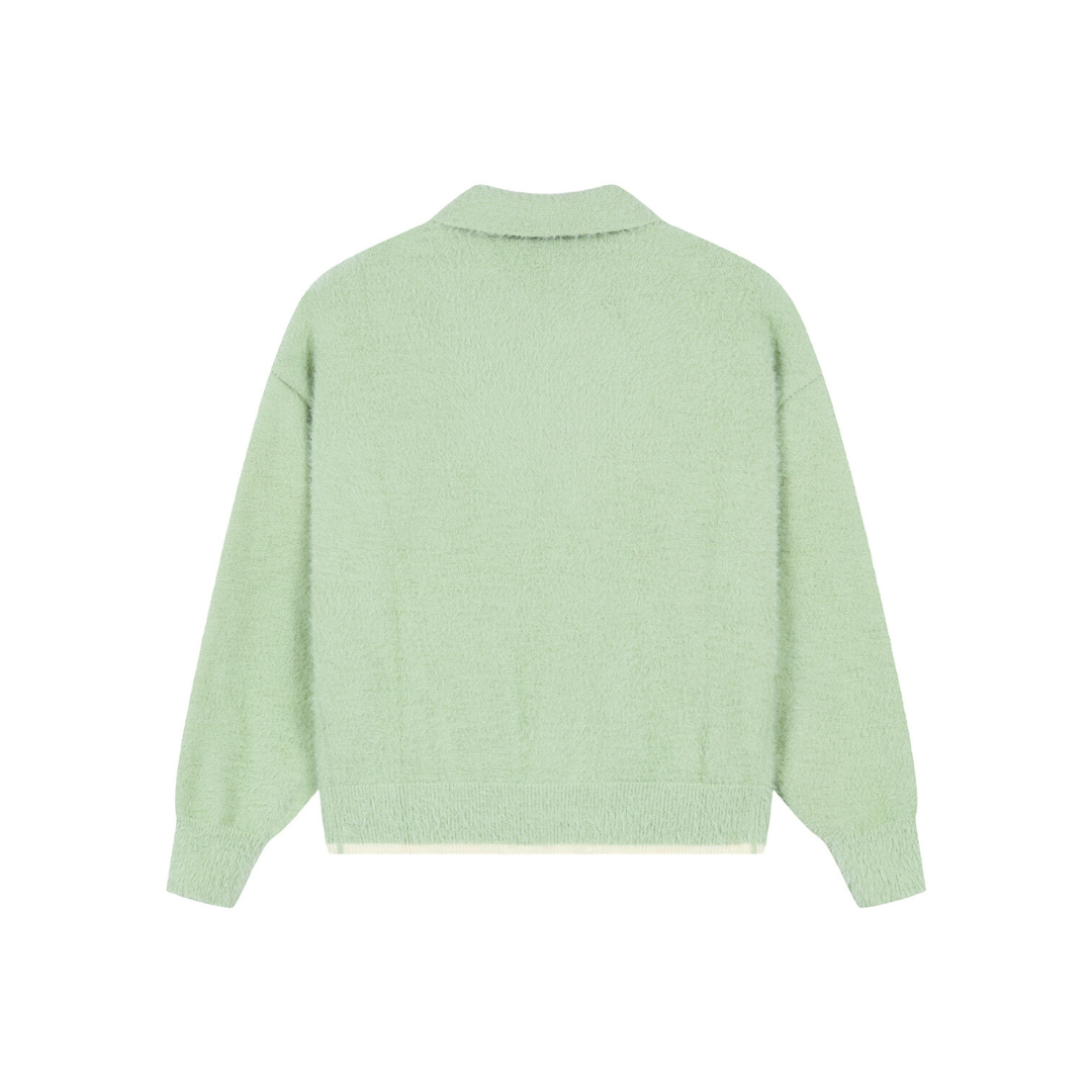 MOHAIR POLO SWEATER GREEN