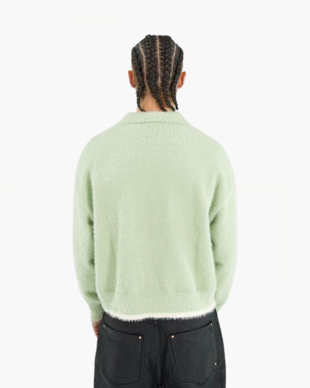 MOHAIR POLO SWEATER GREEN
