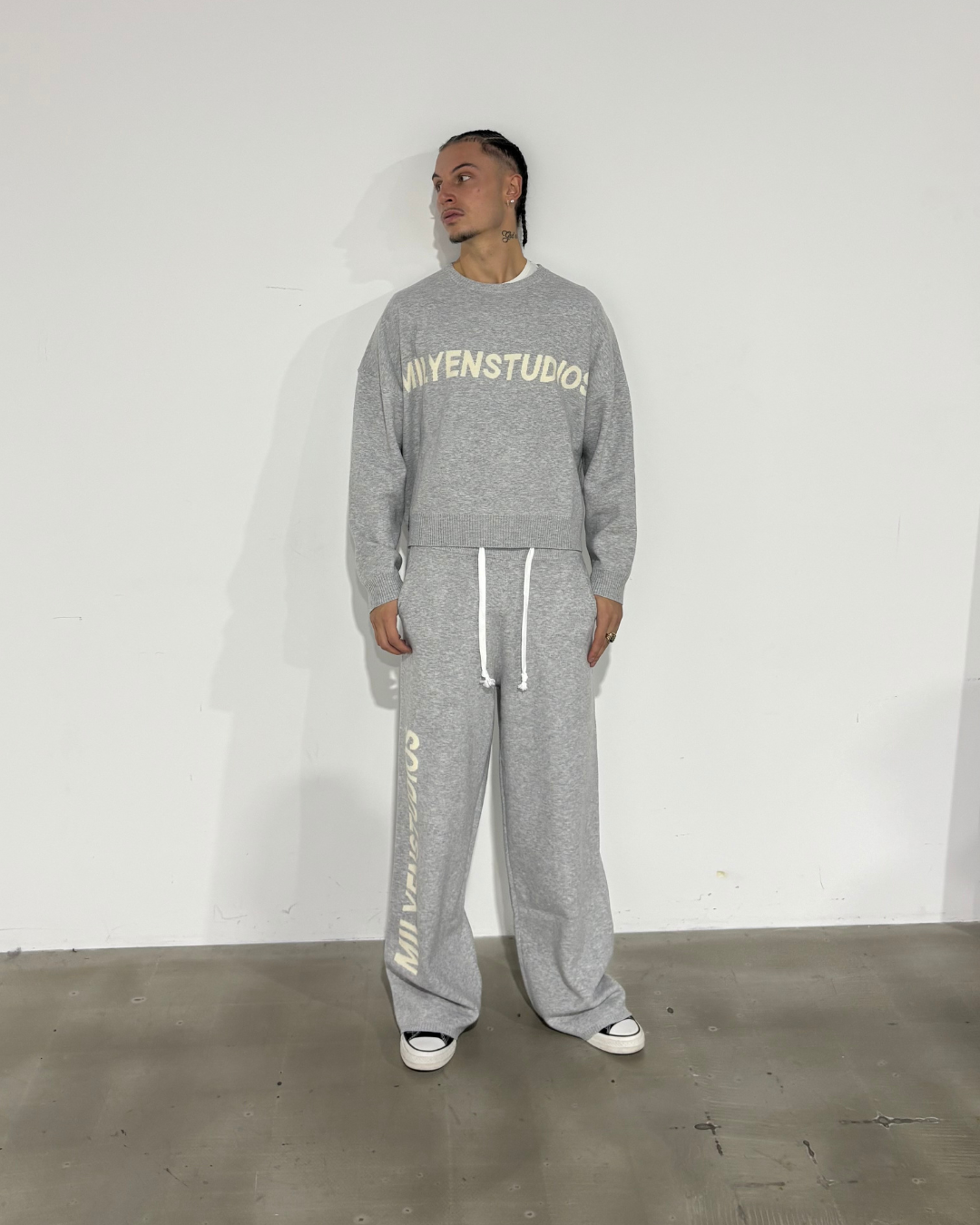 KNIT JOGGER GREY MELANGE